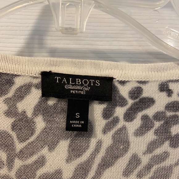 Talbots Animal Print 3/4 Sleeve Sweater Size S - Picture 7 of 11